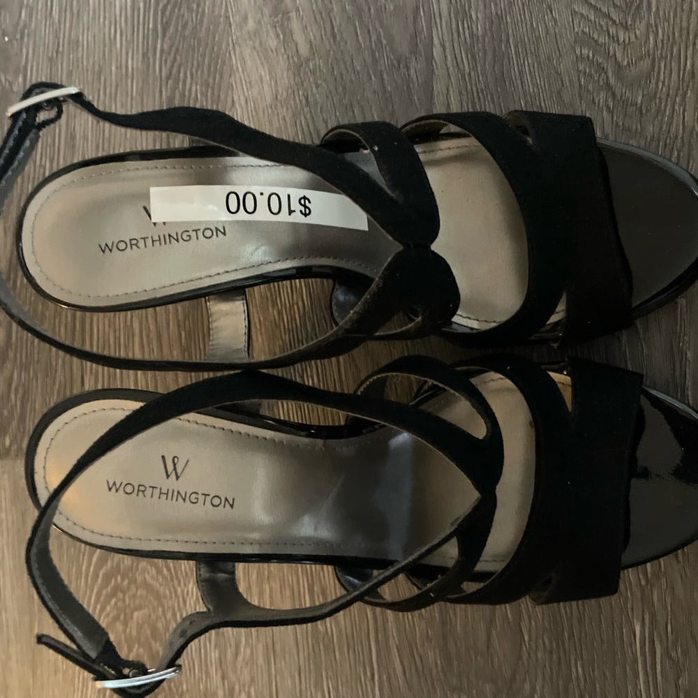 Black strapped heels